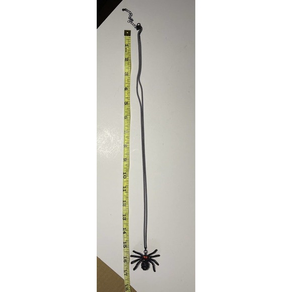 Black Sparkly Rhinestone Spider Necklace Dressy Spooky Halloween Costume Party - Picture 5 of 9